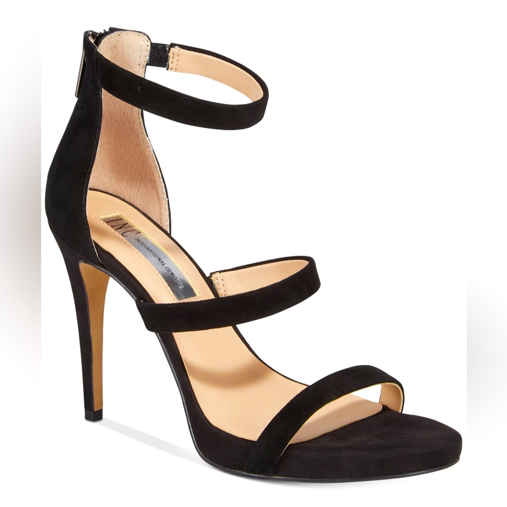 INC‎ International Concepts |
Inc Black Strappy Suede Heels size 9.5